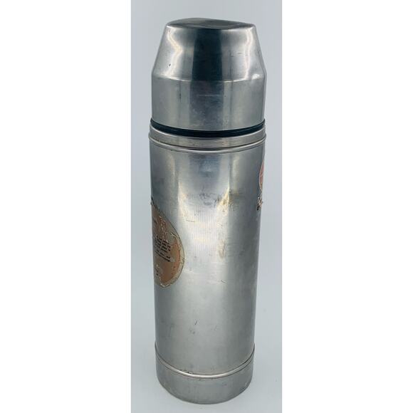 Uno Vac Thermos Stainless Steel Vintage Unbreakable 2711078 One Qt Silver Handle - Picture 4 of 15